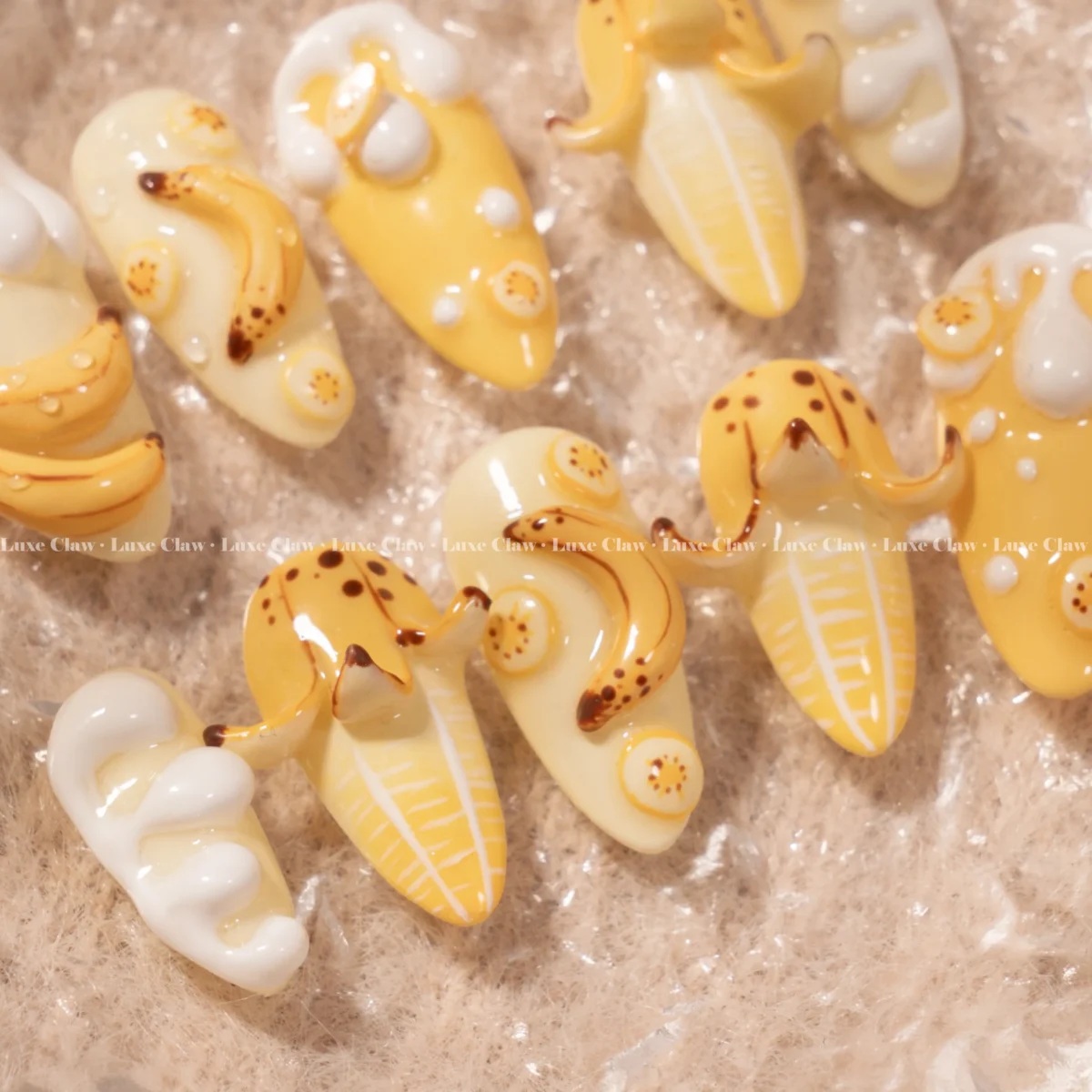 Banana Smoothie 3D Gel Nails Set - Image 4