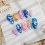 Mermaid Hibiscus Tide press on nails