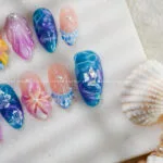 Mermaid Hibiscus Tide press on nails