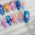 Mermaid Hibiscus Tide press on nails