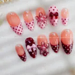 Cherry Polka Bloom press on nails