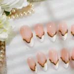 Blush Gold French press on nails