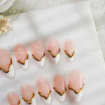 Blush Gold French press on nails
