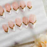 Blush Gold French press on nails
