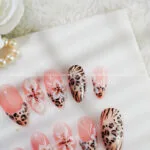 Leopard Blossom press on nails
