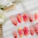 Sunset Hibiscus Bloom press on nails
