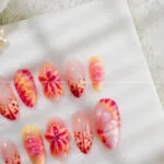 Sunset Hibiscus Bloom press on nails