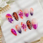 Butterfly Orchid Garden press on nails
