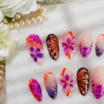 Butterfly Orchid Garden press on nails