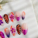 Butterfly Orchid Garden press on nails