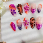 Butterfly Orchid Garden press on nails